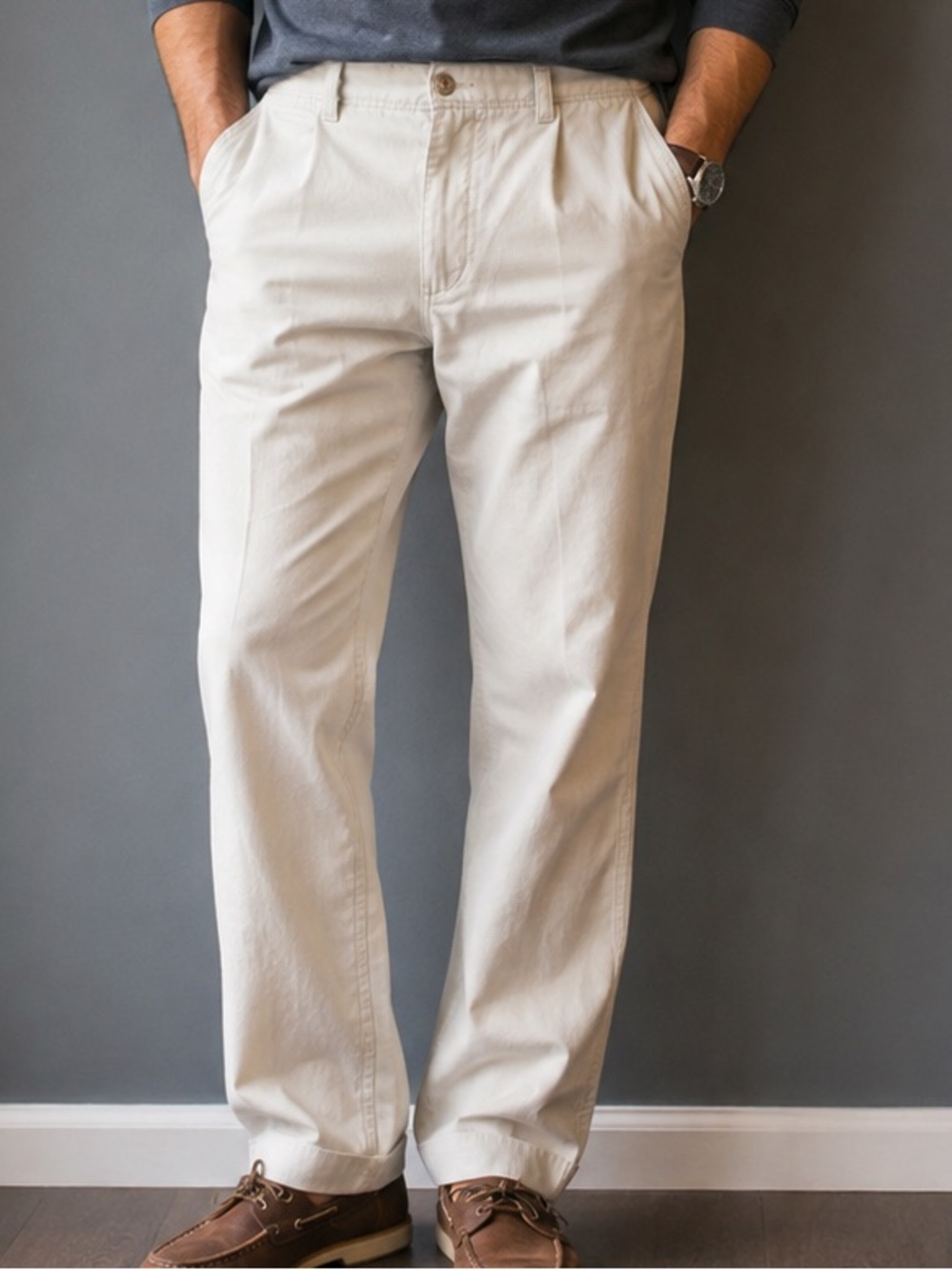 Hudson North Men’s Cotton Pants – Size 40/32 – Cream
